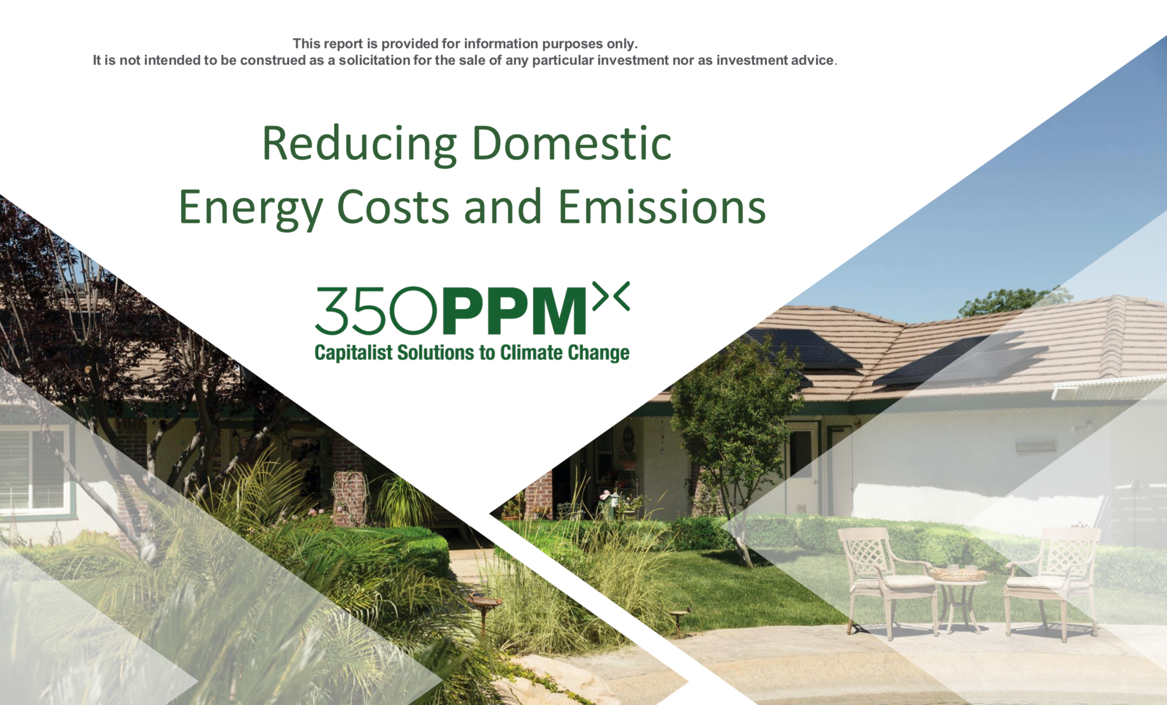 Sector Research: Reducing Domestic Energy Costs and Emissions
